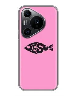 Чехол для Huawei Pura 70 PRO с картинкой «Розовый символ  Jesus»
