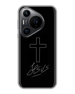 Чохол для Huawei Pura 70 PRO з картинкою «Графічний хрест Jesus»