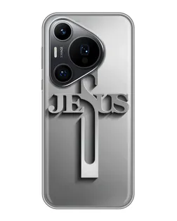 Чохол для Huawei Pura 70 PRO з картинкою «Металевий хрест Jesus»