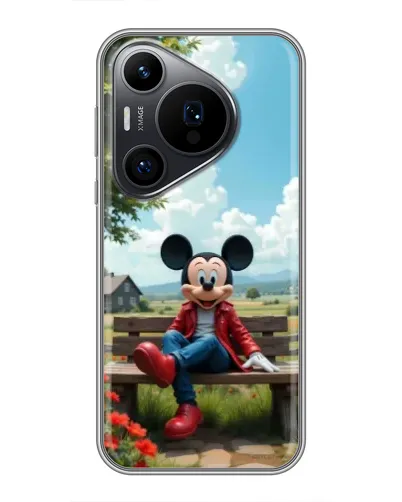 Чехол для Huawei Pura 70 PRO с картинкой «Микки на скамейке»