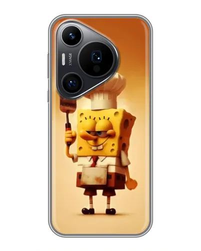 Чехол для Huawei Pura 70 PRO с картинкой «Губка Боб повар»