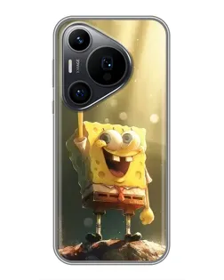 Чехол для Huawei Pura 70 PRO с картинкой «Сияющий Спанч Боб»