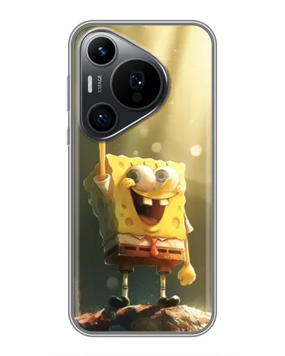 Чехол для Huawei Pura 70 PRO с картинкой «Сияющий Спанч Боб»