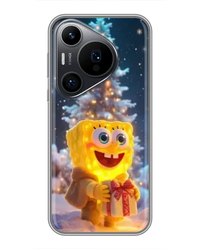 Чехол для Huawei Pura 70 PRO с картинкой «Рождественский Спанч Боб»
