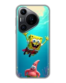 Чехол для Huawei Pura 70 PRO с картинкой «Спанч Боб под водой»