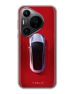 Чехол для Huawei Pura 70 PRO с картинкой «Tesla Top View»