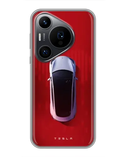 Чехол для Huawei Pura 70 PRO с картинкой «Tesla Top View»