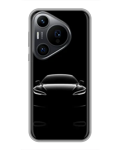 Чехол для Huawei Pura 70 PRO с картинкой «Силуэт Tesla Night»