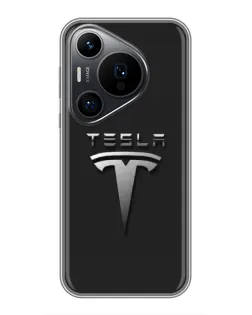 Чехол для Huawei Pura 70 PRO с картинкой «Стальной логотип Tesla» Чехол для Huawei Pura 70 PRO с картинкой «Стальной логотип Tesla»