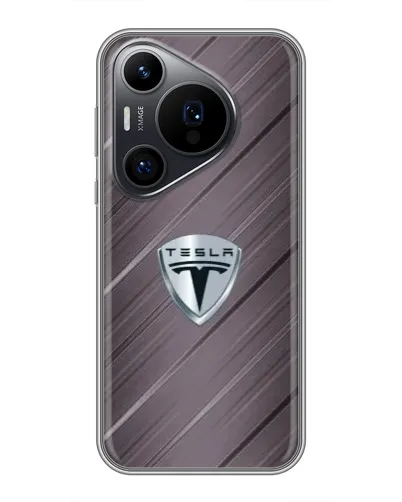 Чехол для Huawei Pura 70 PRO с картинкой «Металлическая текстура Tesla»