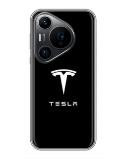 Чехол для Huawei Pura 70 PRO с картинкой «Tesla White Logo» Чехол для Huawei Pura 70 PRO с картинкой «Tesla White Logo»