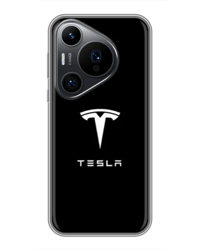 Чехол для Huawei Pura 70 PRO с картинкой «Tesla White Logo»