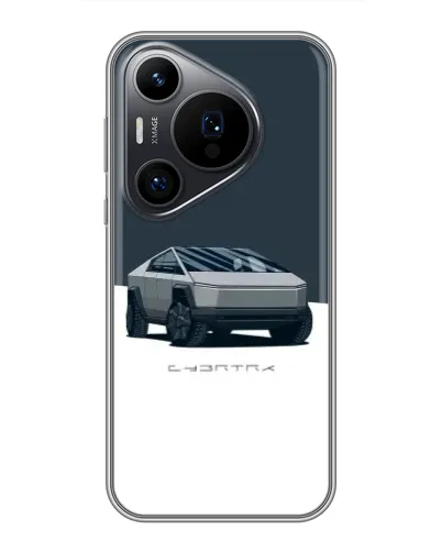 Чехол для Huawei Pura 70 PRO с картинкой «Серебристый Cybertruck Tesla»