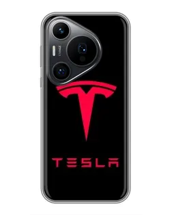 Чехол для Huawei Pura 70 PRO с картинкой «Tesla Red Logo» Чехол для Huawei Pura 70 PRO с картинкой «Tesla Red Logo»