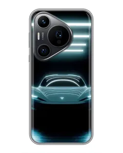 Чехол для Huawei Pura 70 PRO с картинкой «Tesla в неоне» Чехол для Huawei Pura 70 PRO с картинкой «Tesla в неоне»