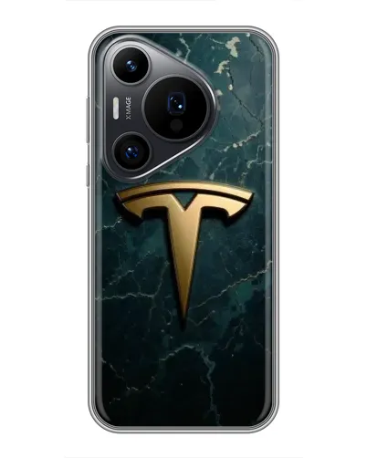 Чехол для Huawei Pura 70 PRO с картинкой «Мраморная Tesla Gold»
