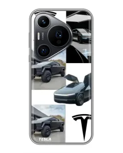 Чехол для Huawei Pura 70 PRO с картинкой «Коллаж Cybertruck Tesla» Чехол для Huawei Pura 70 PRO с картинкой «Коллаж Cybertruck Tesla»