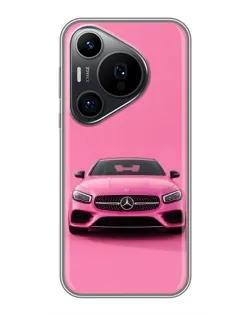 Чехол для Huawei Pura 70 PRO с картинкой «Розовый Mercedes AMG»