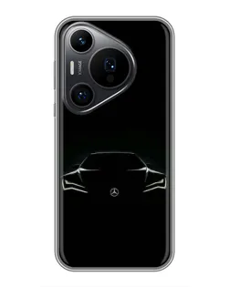 Чехол для Huawei Pura 70 PRO с картинкой «Mercedes — силуэт авто»
