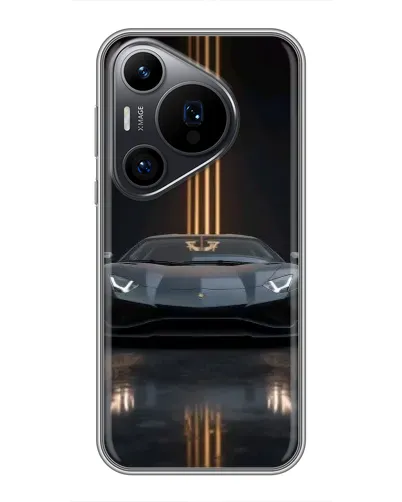 Чехол для Huawei Pura 70 PRO с картинкой «Lamborghini золотые линии» Чехол для Huawei Pura 70 PRO с картинкой «Lamborghini золотые линии»