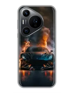 Чехол для Huawei Pura 70 PRO с картинкой «Lamborghini дымная эстетика»