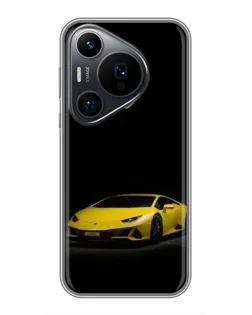 Чехол для Huawei Pura 70 PRO с картинкой «Lamborghini желтый акцент»
