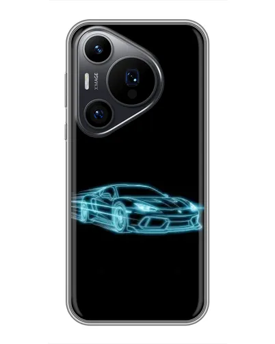 Чехол для Huawei Pura 70 PRO с картинкой «Неоновый контур Lamborghini» Чехол для Huawei Pura 70 PRO с картинкой «Неоновый контур Lamborghini»