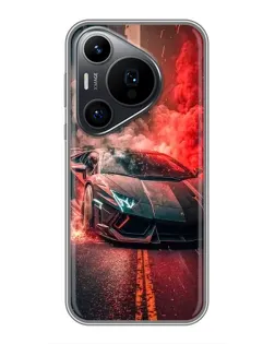 Чехол для Huawei Pura 70 PRO с картинкой «Lamborghini красный дым»