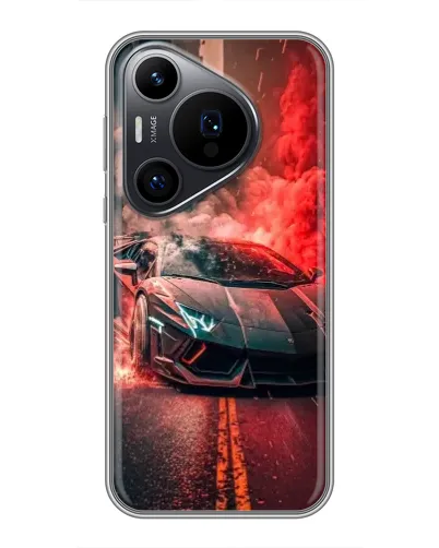 Чехол для Huawei Pura 70 PRO с картинкой «Lamborghini красный дым» Чехол для Huawei Pura 70 PRO с картинкой «Lamborghini красный дым»