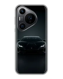 Чехол для Huawei Pura 70 PRO с картинкой «Черный Lamborghini Aventador»
