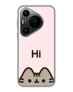 Чехол для Huawei Pura 70 PRO с картинкой «Пушин говорит Hi»
