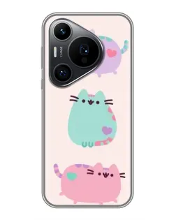 Чехол для Huawei Pura 70 PRO с картинкой «Pusheen трио»