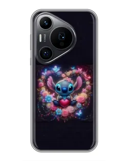 Чехол для Huawei Pura 70 PRO с картинкой «Stitch в цветах»