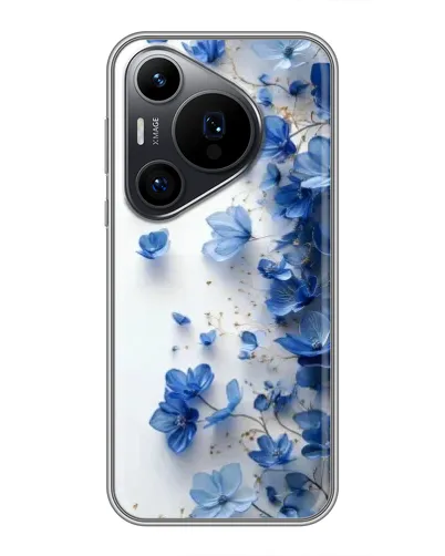 Чехол для Huawei Pura 70 PRO с картинкой «Голубой цветочный каскад»