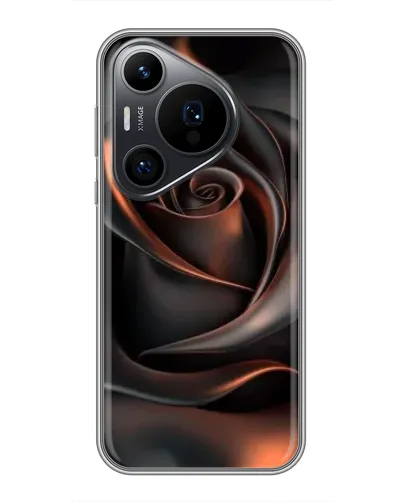 Чехол для Huawei Pura 70 PRO с картинкой «Шелковая черная роза»