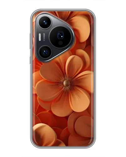 Чехол для Huawei Pura 70 PRO с картинкой «Оранжевый макро цветок»
