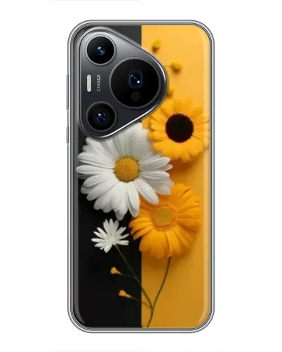 Чехол для Huawei Pura 70 PRO с картинкой «Подсолнух и ромашка»