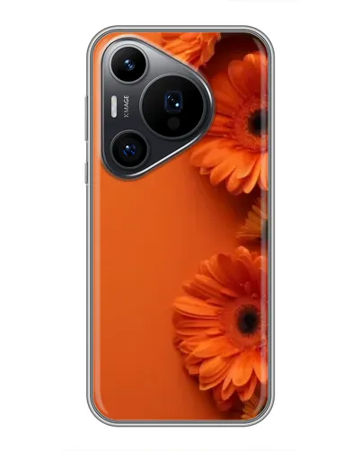 Чехол для Huawei Pura 70 PRO с картинкой «Оранжевые герберы»