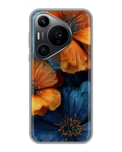 Чехол для Huawei Pura 70 PRO с картинкой «Яркая сине-оранжевая флора» Чехол для Huawei Pura 70 PRO с картинкой «Яркая сине-оранжевая флора»
