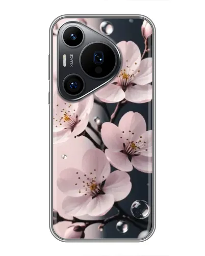 Чехол для Huawei Pura 70 PRO с картинкой «Нежная сакура и капли» Чехол для Huawei Pura 70 PRO с картинкой «Нежная сакура и капли»