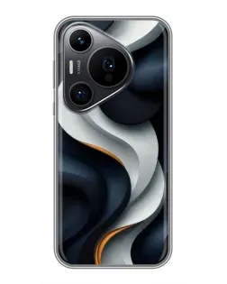 Чохол для Huawei Pura 70 PRO з картинкою «Об'ємні чорно-білі стрічки»