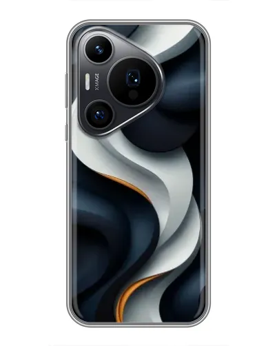 Чехол для Huawei Pura 70 PRO с картинкой «Объемные черно-белые ленты» Чехол для Huawei Pura 70 PRO с картинкой «Объемные черно-белые ленты»