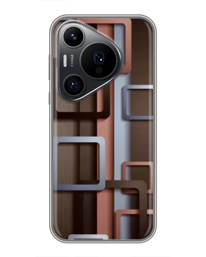 Чехол для Huawei Pura 70 PRO с картинкой «Коричневые объемные квадраты» Чехол для Huawei Pura 70 PRO с картинкой «Коричневые объемные квадраты»