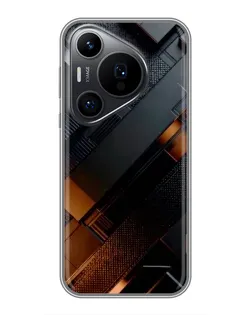 Чехол для Huawei Pura 70 PRO с картинкой «Черные геометрические блоки»