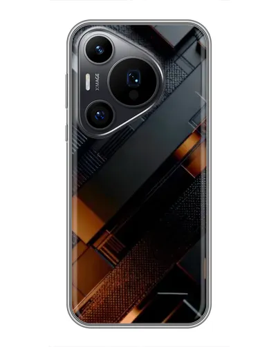 Чехол для Huawei Pura 70 PRO с картинкой «Черные геометрические блоки» Чехол для Huawei Pura 70 PRO с картинкой «Черные геометрические блоки»