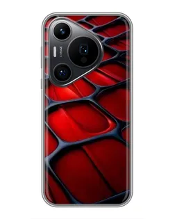 Чехол для Huawei Pura 70 PRO с картинкой «Красная глянцевая сетка»