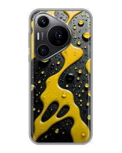 Чехол для Huawei Pura 70 PRO с картинкой «Жидкое желтое золото»
