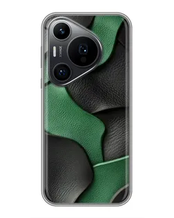 Чехол для Huawei Pura 70 PRO с картинкой «Зеленые кожаные волны»