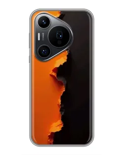 Чехол для Huawei Pura 70 PRO с картинкой «Оранжевый разлом»