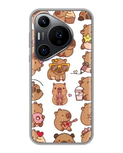 Чехол для Huawei Pura 70 PRO с картинкой «Стикерпак с капибарами» Чехол для Huawei Pura 70 PRO с картинкой «Стикерпак с капибарами»